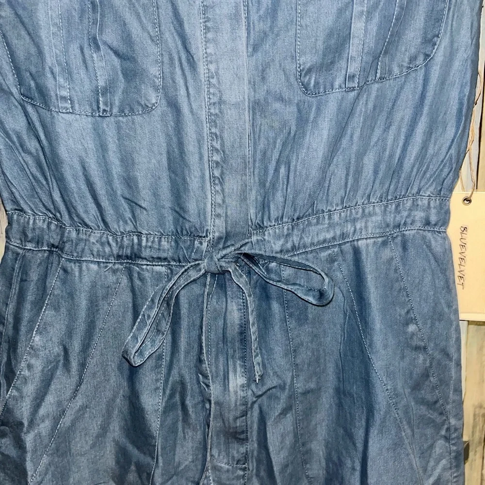 BlueVelvet Denim Button-Up Romper Small - Picture 4 of 10